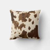 Personalized Rustic Brown Cowhide Print クッション (裏面)