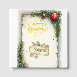 Personalized Rustic Christmas Foil Guestbook | Vin ゲストブック