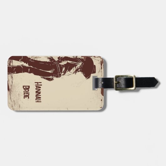 Personalized Rustic Cowgirl Western Party  ラゲッジタグ (正面横)
