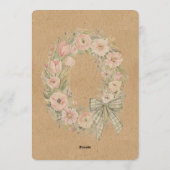 Personalized Rustic Easter Floral - White Script シーズンカード (裏面)