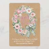 Personalized Rustic Easter Floral - White Script シーズンカード (正面)