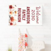 Personalized Rustic Floral Family Reunion Welcome  横断幕 (インサイチュ)