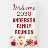 Personalized Rustic Floral Family Reunion Welcome  横断幕 (縦)