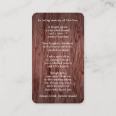 Personalized Rustic Floral Photo Memorial Card ノートカード (裏面)