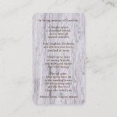 Personalized Rustic Floral Photo Memorial Card ノートカード (裏面)