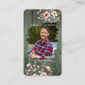 Personalized Rustic Floral Photo Memorial Card ノートカード (正面)
