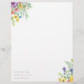 Personalized Rustic Floral Stationery Paper (正面)