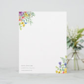 Personalized Rustic Floral Stationery Paper (スタンド正面)