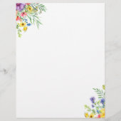 Personalized Rustic Floral Stationery Paper (裏面)