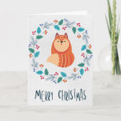 Personalized Rustic Fox Folded Greeting Card カード (正面)