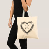 Personalized Rustic Heart Wreath Tote トートバッグ (正面(商品))