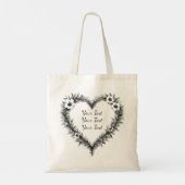 Personalized Rustic Heart Wreath Tote トートバッグ (裏面)