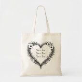 Personalized Rustic Heart Wreath Tote トートバッグ (正面)