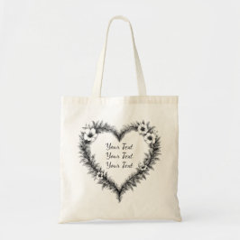 Personalized Rustic Heart Wreath Tote トートバッグ
