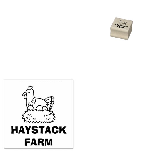 Personalized Rustic Hen Name Egg Love ラバースタンプ (押印)