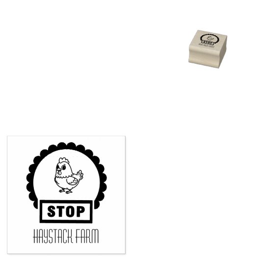 Personalized Rustic Hen Name Egg Love ラバースタンプ (押印)