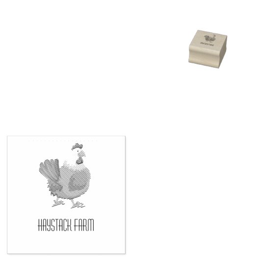Personalized Rustic Hen Name Egg Love ラバースタンプ (押印)
