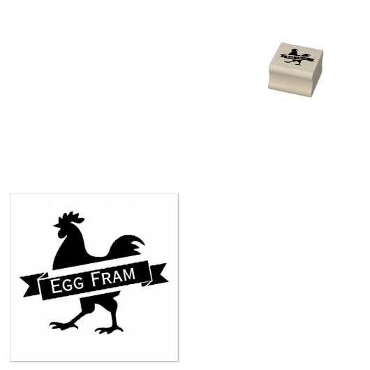 Personalized Rustic Hen Name Egg Love ラバースタンプ (押印)
