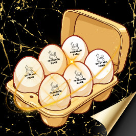 Personalized Rustic Hen Name Egg Love ラバースタンプ