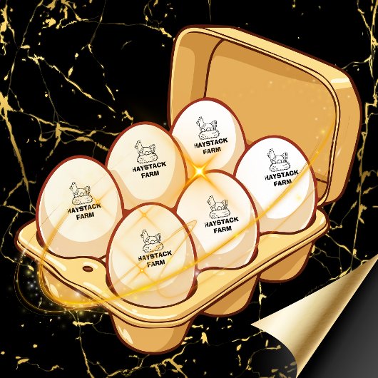 Personalized Rustic Hen Name Egg Love ラバースタンプ