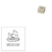 Personalized Rustic Hen Name Egg Love ラバースタンプ (押印)