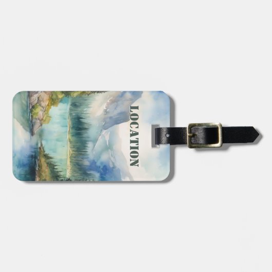 Personalized Rustic Mountain  ラゲッジタグ (正面横)