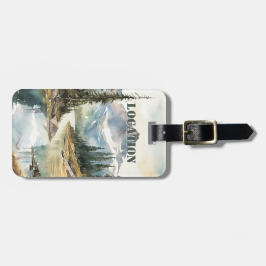 Personalized Rustic Mountain  ラゲッジタグ (正面横)