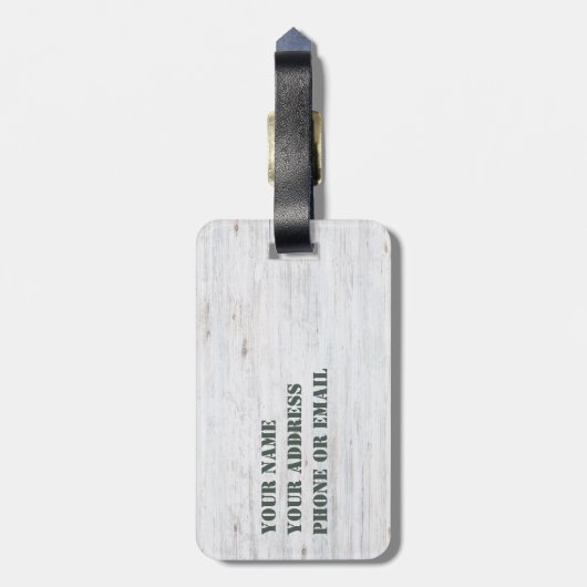 Personalized Rustic Mountain  ラゲッジタグ (裏面縦)