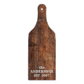 Personalized rustic old scratched wood カッティングボード (正面)