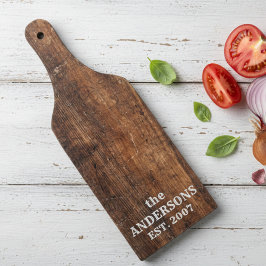 Personalized rustic old scratched wood カッティングボード