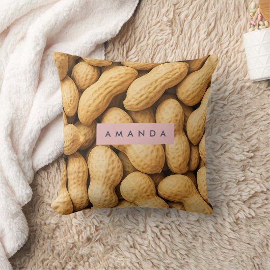 Personalized Rustic Peanut Snack Design クッション (ブランケット)