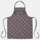 Personalized Rustic Plaid Tartan Cooking Grilling エプロン (正面)