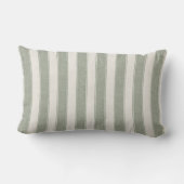 Personalized Rustic Sage Green Srtiped ランバークッション (裏面)