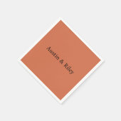 Personalized Rustic Terracotta Wedding Napkins スタンダードカクテルナプキン (角)