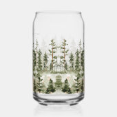 Personalized Rustic Watercolor Green Forest ガラス缶 (左)