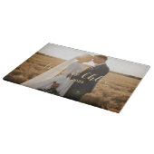 Personalized Rustic Wedding Photo Custom Names カッティングボード (角)