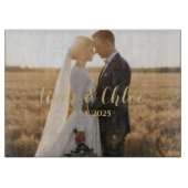 Personalized Rustic Wedding Photo Custom Names カッティングボード (正面)