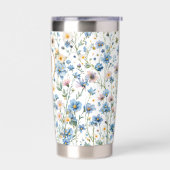 Personalized Rustic Wildflower Floral Monogram 保温保冷タンブラー (左面)