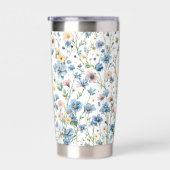 Personalized Rustic Wildflower Floral Monogram 保温保冷タンブラー (右面)