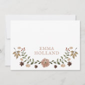Personalized Rustic Woodland Botanical Note Cards 案内状 (正面)