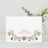 Personalized Rustic Woodland Botanical Note Cards 案内状 (スタンド正面)
