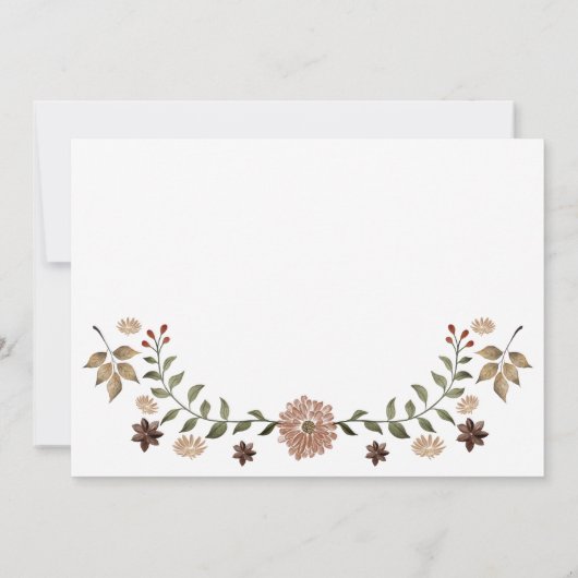 Personalized Rustic Woodland Botanical Note Cards 案内状 (裏面)
