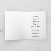 Personalized Rustic Wreath Holiday Greeting カード (内部)