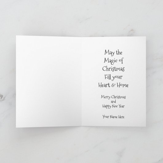 Personalized Rustic Wreath Holiday Greeting カード (内部)