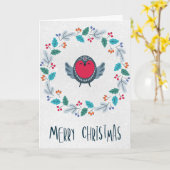 Personalized Rustic Wreath Holiday Greeting カード (黄色い花)