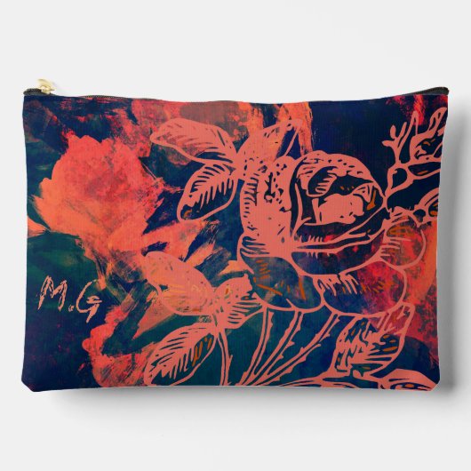 Personalized Rusty Rose Monogram アクセサリーポーチ (正面)