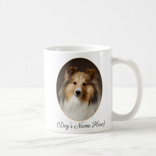 Personalized Sable Sheltie by My Side コーヒーマグカップ (右)