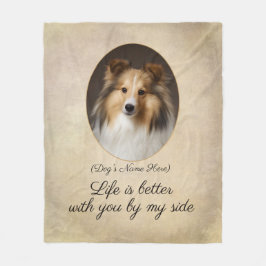 Personalized Sable Sheltie by My Side フリースブランケット