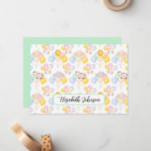 Personalized Safari Animals Baby Shower Note Card ノートカード (正面/裏面インサイチュ)