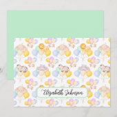 Personalized Safari Animals Baby Shower Note Card ノートカード (正面/裏面)
